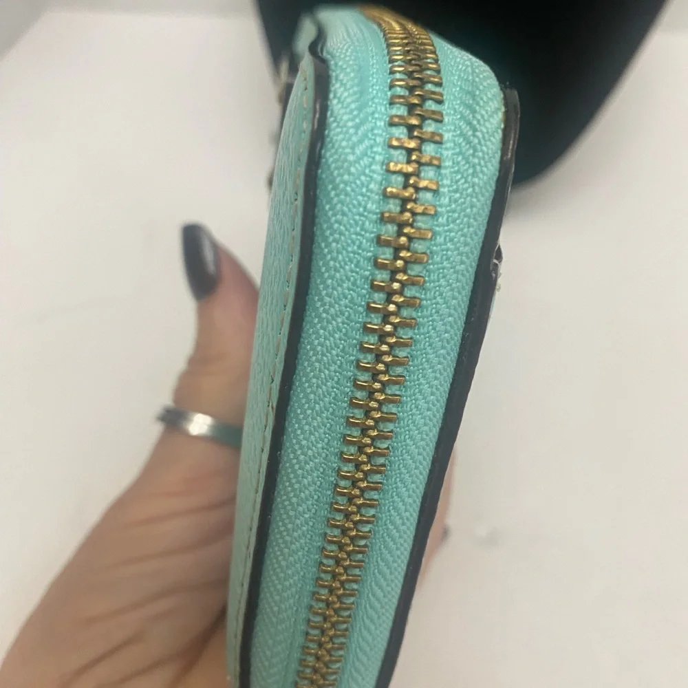Kate Spade Wellesley Neda Zip Around Leather Wallet in Beautiful Sea Foam Green